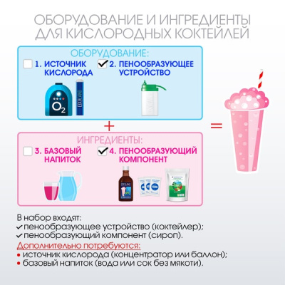 Коктейлер Семейный (OXYLAND) + сироп ЧЕРНИКА (0,35л)