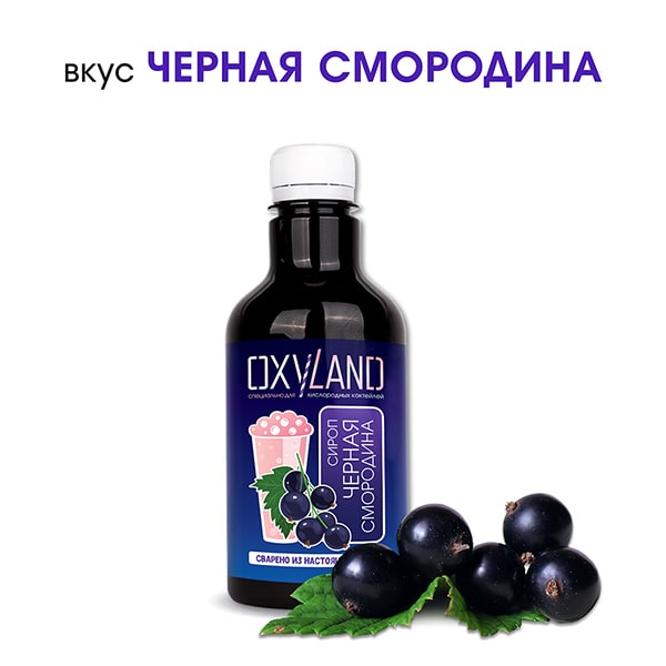 Сироп для кислородного коктейля ЧЕРНАЯ СМОРОДИНА, 0,33л. 